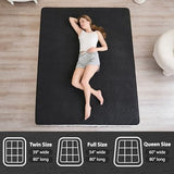 Zelladorra Japanese Floor Mattress, Quilted Futon Mattress with Anti-Slip Bottom, Foldable Floor Bed with Storage Bag and Straps, (Black, Full) Zelladorra