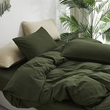 Luxlovery Green Comforter Set Full Army Green Bedding Set Minimalist Bedding Set Modern Soft Breathable Blanket Quilts Olive Comforter Set for Women Men Full Bed Luxlovery