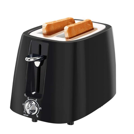 prepAmeal 2 Slice Toaster Wide Slot Bagel Bread Toasters with 6 Browning Setting and Cancel Function, Bagel, Bread, Puff Pastry, Snacks and Small Bake, 2-Slice, Black prepAmeal