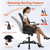 CLATINA Ergonomic Rolling Mesh Desk Chair with Executive Lumbar Support and Adjustable Swivel Design for Home Office Computer Black 8 Pack CLATINA