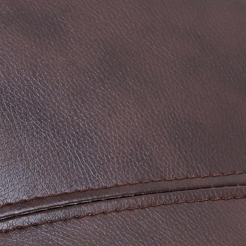 MCombo Manual Swivel Recliner with Ottoman, Chair Ottoman Set for RV Small Spaces, Living Room, Bedroom, Office 9019 4919 (Faux Leather, Dark Brown)