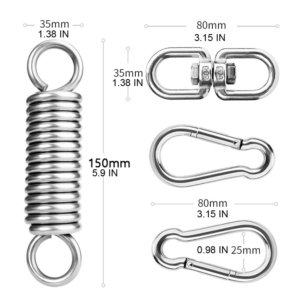 MEICOCO Heavy Bag Hanger, Heavy Bag Spring for Heavy Bag, Punching Bag Hanger Set with Carabiners and Spring for Punching Bags, Hammock up to 450lbs MEICOCO