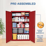 Sandusky Lee EA4R462472-01 Elite Garage Storage Cabinet, Steel Utility Cabinet with Adjustable Shelves, 72"H, Red Sandusky