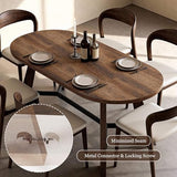 SAINTCY 70.86" Oval Dining Table for 6-8 People, Wood Kitchen Table, Rustic Dinner Room Table with Sturdy Tapered Legs, Home Furniture Kitchen Table for Kitchen, Living Room (Brown) SAINTCY