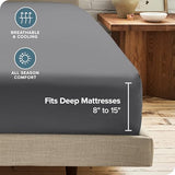 Bare Home 2-Pack Fitted Bottom Sheets King - Premium 1800 Ultra-Soft Wrinkle Resistant Microfiber - Deep Pocket (King, Grey) Bare Home