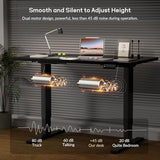 NICECOZY Dual Motor Electric Standing Desk Frame, Height Adjustable Table Legs for Max 44″ x 70.8″ Desktop with 330lbs Capacity, Ergonomic Sit Stand Up Desk Base for Home Office, Black Frame Only NICECOZY