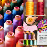 Poolin EOC06 Embroidery Machine +80 Colors Embroidery Threads+144pcs Prewound Bobbins,Embroidery Machine for Home,Small Business 7.9x11 Inches
