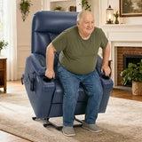 EONIX Power Lift Recliner Chair for Elderly with Heat and Massage, 400lbs Heavy Duty Electric Recliner Chairs for Adults with Cup Holders and USB Charging Ports, SLRY019020, Navy Blue