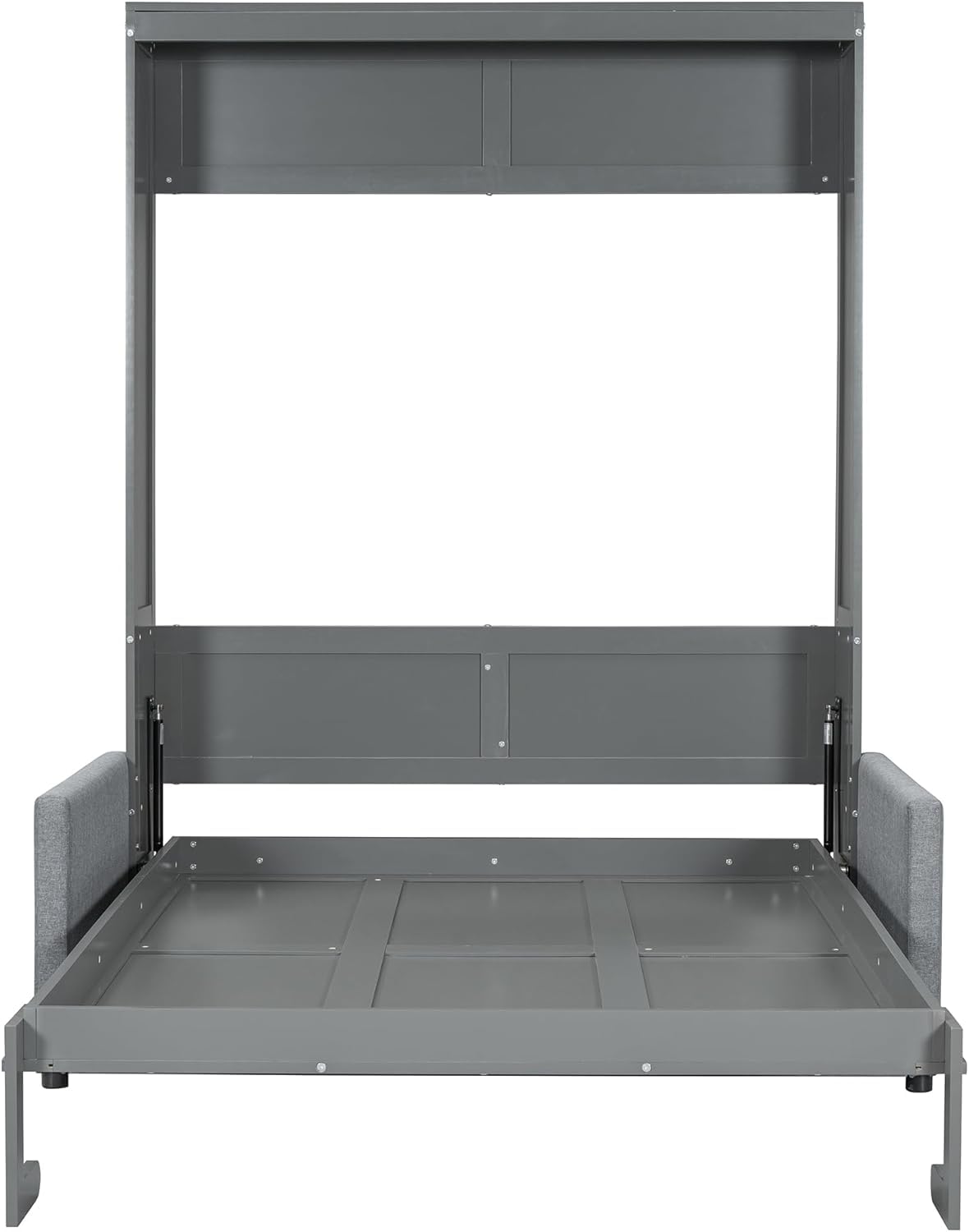 MERITLINE Full Murphy Bed with Couch,Wood Murphy Bed Cabinet with Sofa,Fold up Bed Grey Murphy Wall Bed Full Size MERITLINE