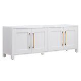 Henn&Hart Rectangular TV Stand for TV's up to 80" in White, TV Stands for the Living Room Henn&Hart