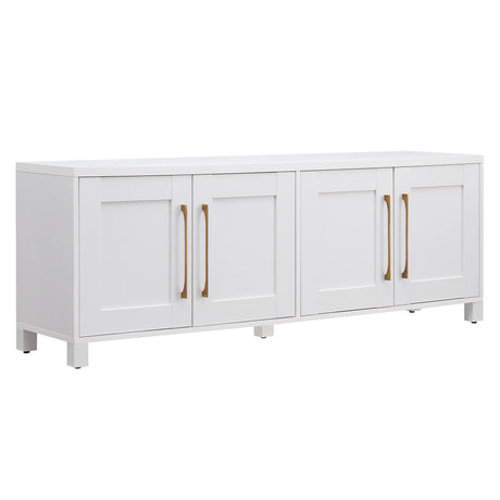 Henn&Hart Rectangular TV Stand for TV's up to 80" in White, TV Stands for the Living Room Henn&Hart