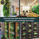 SunVara Vertical Wall Planter Vertical Garden Wall Living Wall Planters Outdoor Wall Garden Planter Outdoor Vertical Wall Planters for Outdoor Plants Wall Pocket Planter Hanging Grow Bags 64 Pockets SunVara
