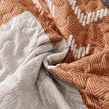 Dintszyayue Boho Queen Quilt Set 3 Pieces Aztec Texture Bedspread Coverlet Set Bohemian Quilt Bedding Set Microfiber Lightweight Bed Cover for All Seasons (Terracotta, 90"×96") Dintszyayue