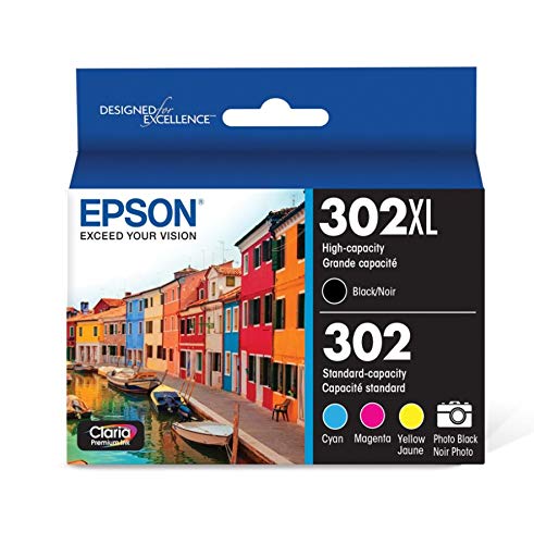 EPSON 302 Claria Premium Ink High Capacity Black & Standard Color Cartridge Combo Pack (T302XL-BCS) Works with Expression Premium XP-6000, XP-6100 Epson