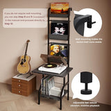 Lutown-Teen Record Player Stand with Vinyl Storage, Record Player Table Holds up to 200 Albums, 5-Tier Turntable Stand for Living Room, Black Lutown-Teen