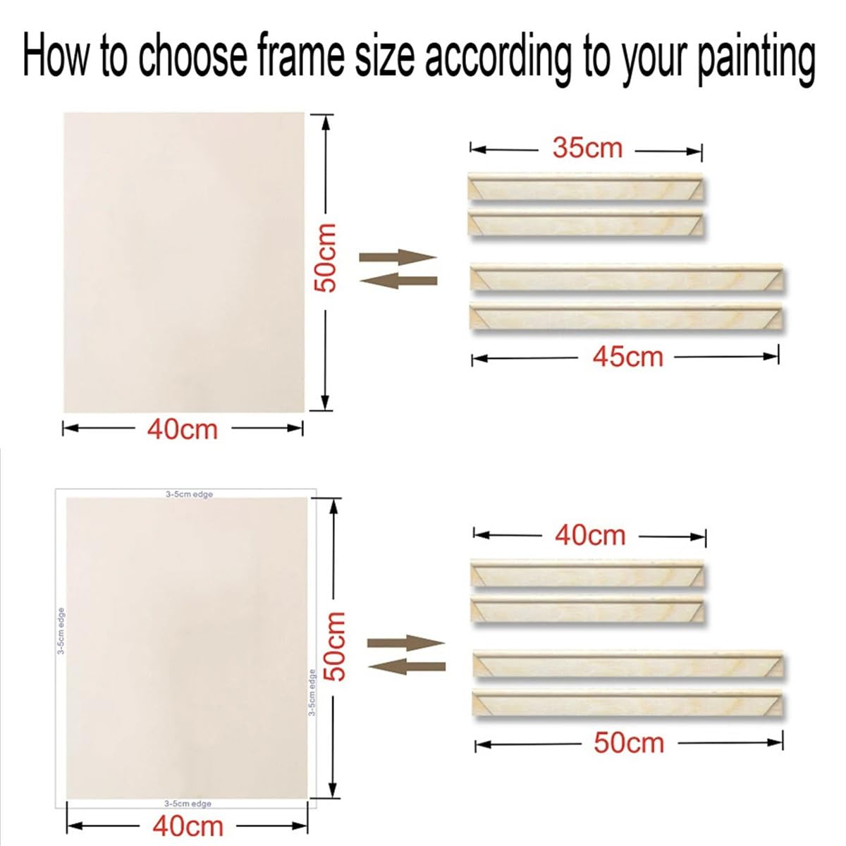 ECYC Ltd 70 x 90cm Wood Canvas Stretcher Bars Kit, DIY Solid Wood Canvas Frame Kit Wood Canvas Stretcher Frame Wooden Art Frames for Canvas Painting, Oil Paintings, Prints, Diamond Painting, Posters ECYC Ltd