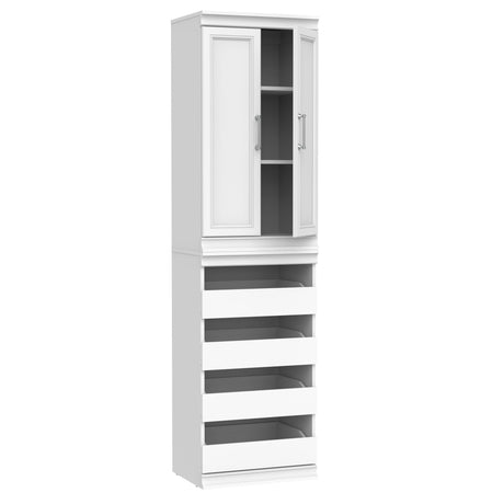 ClosetMaid Modular Storage 21.38-inch W 3-Shelf 4-Drawer Tower Wood Closet System, White ClosetMaid