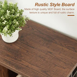 HOMISSUE Sofa Console Table, Rustic Console Table with 3-Tier Storage, Engineered Wood Sofa Tables with Open Shelves, Heavy Duty Entryway Tables for Living Room, Hallway (47 Inch, Rustic Brown) HOMISSUE