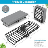 SADENICEL Folding Bed with Mattress for Adults, Portable Foldable Roll Away Bed on Wheels, Memory Foam Mattress and Metal Frame, Space Saving Fold Up for Easy Storage, 75" x 31" SADENICEL