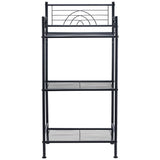 L&H UNICO 3-Tier Free Standing Wire Rack Durable Metal Shelving Storage Unit with Adjustable Feet 4-Hook for Bathroom Laundry Kitchen Office, Black L&H UNICO