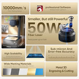 Monport 50W Fiber Laser Engraver, Fiber Laser Marking Machine with Red Dot Pointer, LightBurn Compatible 5.9"x5.9" Metal Etching Machine for Metal Marking with 100000 Hour Lifespan BSLcad Included Monport