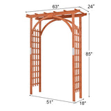 Giantex 85inch Wooden Garden Arch Wedding Arch for Ceremony, Garden Arbor Trellis for Climbing Plants Vines, Easy Assembly, Outdoor Flower Arches Wedding Arbor for Bridal Party Giantex