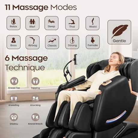 CASINTA 4D Massage Chairs Full Body - 53.5 Extend Sl Track Shiatsu Massage Chair - Zero Gravity Massage Chair,Core Heating & 22 Airbag, Smart Foot Rollers,Ai Voice, Yoga Mode CASINTA