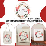 Topapfo Funny Embroidery Kit for Beginners Adults, Stamped Embroidery Pattern Cross Stitch Kits Needlepoint with Hoop Threads Needles Tools