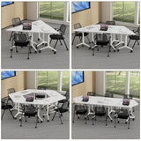 Okeysen Conference Room Table 1 Pack, Modern Modular Folding Training Tables with Flip Top, Mobile Table with Four Locking Wheels, Executive Desk for Meeting Room, Office, Classroom Okeysen