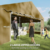 Outsunny 20' x 40' Heavy Duty Party Tent, Galvanized Outdoor Canopy Tent Large Event Shelter with Removable Sidewalls, 12 Windows and 2 Doors, Tents for Parties, Wedding, Events, BBQ Grill, Brown Outsunny