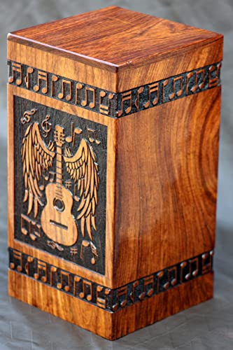 Handmade Rosewood Urn for Human Ashes - Eagle Design Wooden Urn Box, Personalized Cremation Urn for Ashes Handcrafted - Large Wooden Urn Box Merit wooden craft