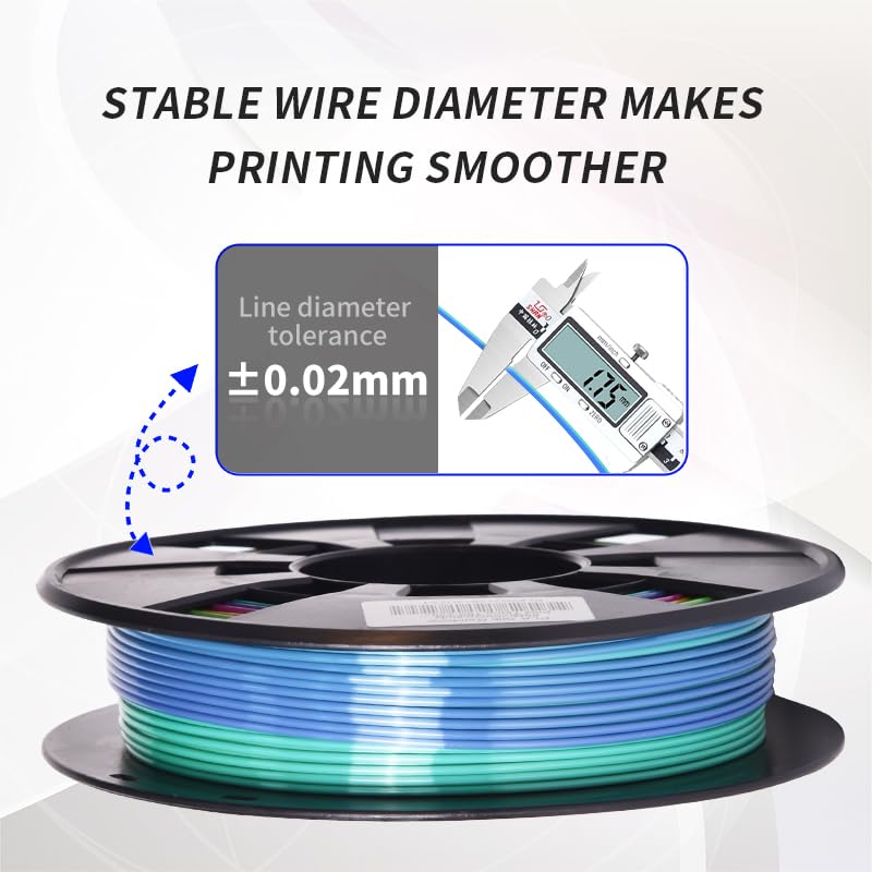 RAMBERY 3D Printer Filament Bundle Silk Shiny Rainbow PLA Filament, Multicolored Fast Color Change Rainbow Toughness Upgraded 3D Printing Filament, 1.75mm 200gX 4 Spools (1.76 lbs) - WoodArtSupply