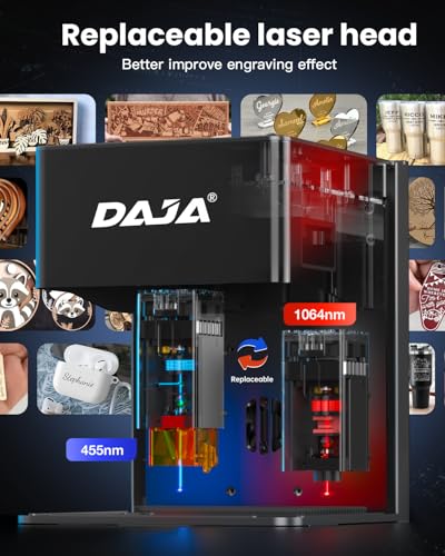 DAJA DJ6Pro Enclosed Laser Engraver Machine Desktop Laser Cutter with Rasiers support Lightburn for DIY beginner-friendly (10W) DAJA