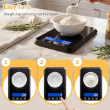 Letron Food Scale, 33 lb / 0.1 oz High Precision Kitchen Scale for Sourdough Bread, Built-in 7 Units, Timing & Tare Function, Rechargeable Digital Kitchen Scale for Food, Baking, Cooking