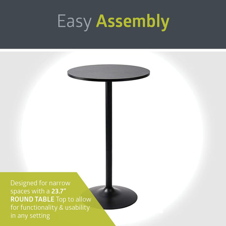 Pearington Round Bar Height Pub Table, Black, 4pk Pearington