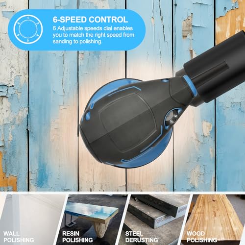 G LAXIA Orbital Sander，2.5Amp 5-inch Electric Sander with 15 piece Sanding Discs, 6 Variable Speed 6000-13000OPM and Dust Collection System for Sanding and Polishing G LAXIA