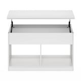Furinno Jensen Living Room Lift Top Coffee Table with Hidden Compartment, Solid White Furinno