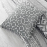Madison Park Luxury Comforter Set-Traditional Jacquard Design All Season Down Alternative Bedding, Matching Bedskirt, Decorative Pillows, King(104"x92"), Bennett, Geometric Grey, 7 Piece Madison Park