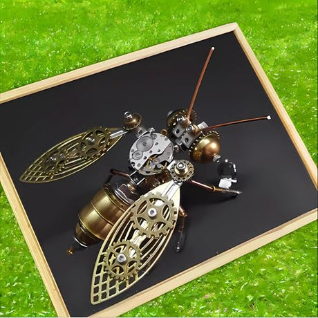 Mechanical Metal DIY 3D Bumblebee Model Kits Puzzle for Adults Insect Brass Puzzle Steampunk Electric Mechanical, Assembly DIY Gift Craft Hobby for Men (Bumblebee) NUOSHANZS