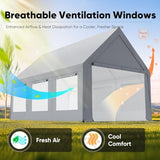 Quictent Heavy Duty 10x20 ft Carport Tent with Ultra-High Peak & Ventilation Windows, Waterproof Outdoor Canopy Shelter for Events, Storage, Parking & Wedding - Gray Quictent