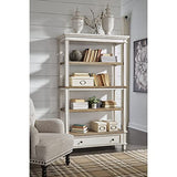 Signature Design by Ashley Realyn French Country 75" Bookcase with Drawer, Chipped White Signature Design by Ashley