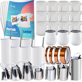 Brother SP-1 Dye-Sublimation Printer Bundle with 7-in-1 Navy Blue Tumbler, Mug & Cup Press, Full Ink Set, 310 Sublimation Transfer Sheets, Sublimation Blanks, Tape and More