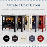 Country Living Infrared Freestanding Electric Fireplace Stove Heater in Black | Multiple Flame Colors, Metal Design with Faux Wooden Logs | Alexa/WiFi Enabled - Remote Included Country Living