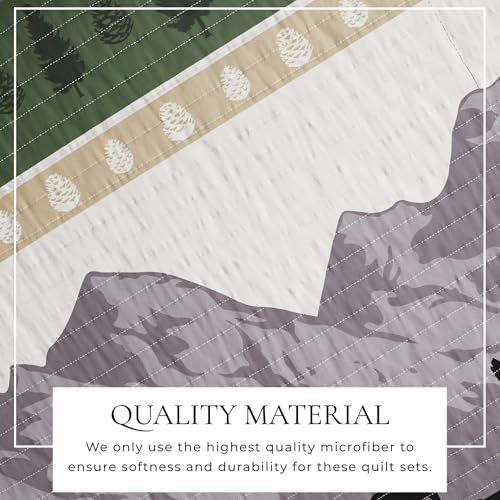 Great Bay Home 3-Piece Reversible Rustic Lodge Bedspread Quilt with 2 Shams. All-Season Quilt Set. (King, Salt Creek) Great Bay Home