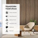 Ritollo Wood Panels for Wall, 4-Pack 94.48" x7.87" 3D Wood Slat Wall Panel, Acoustic Slat Wall Panel for Modern Interior Decor, TV Background, Living Room, Walnut RITOLLO