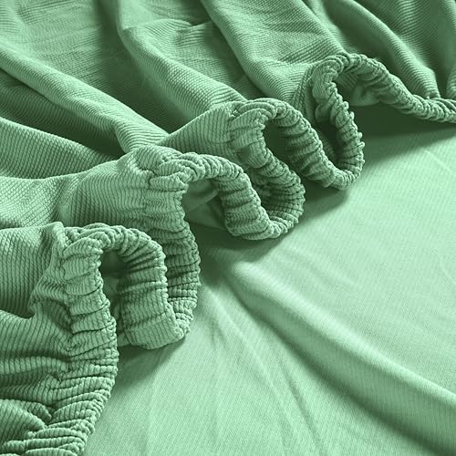 LANE LINEN Armless Futon Cover - Easy Stretchable Futon Covers Full Size, Soft Elastic Textured Fabric Sofa Bed Cover, Sofa Protector Cover for Kids, Machine Washable Couch Slipcover - Neptune Green LANE LINEN