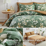 AIKASY 6-Piece Comforter Set Bed in a Bag, Twin Size, Green Leaf Pattern - Bedding Set with Comforter, Pillow Shams, Fitted Sheet, and Pillowcases - Soft and Cozy All-Season Bedding (Green) AIKASY