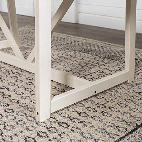 Walker Edison Modern Farmhouse Dining Table Wood Small Dining Room Table Sets Dining Chairs. 72 Inch. White and Rustic Oak Walker Edison