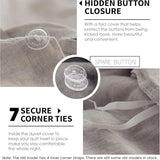 Simple&Opulence 100% Linen Duvet Cover Set 3pcs Basic Style Natural French Washed Flax Solid Color Soft Breathable Farmhouse Bedding with Button Closure - Linen, King Simple&Opulence