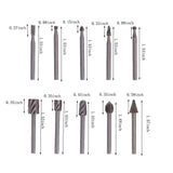 HSS Router Dremel Bits and Router Bit Set 1/8"(3mm) Shank for Power Rotary Tools Accessories for DIY Woodworking, Carving, Edge Treatment Grooving Wood, Drilling Rongon